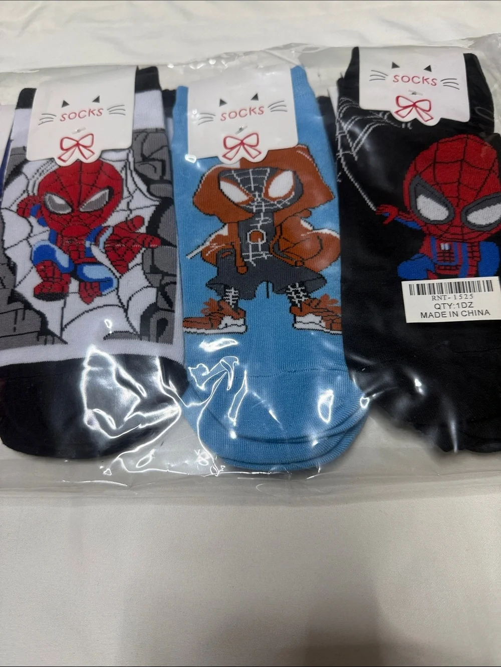 Set of 12 Kids Spider-Themed Ankle Socks - Multicolor (Pack)